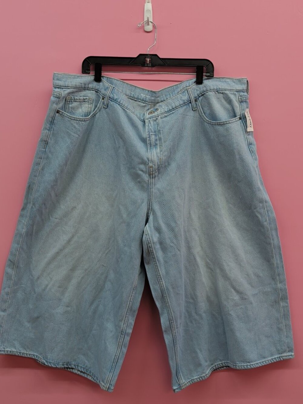 Old Navy High-Waisted Drapey Denim Baggy Wide-Leg Culotte Jeans Light Wash 22